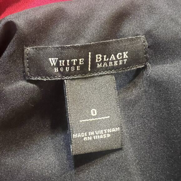 White House Black Market Military Style Fitted Blazer Jacket Sz 0 Fuschia Ponte - Picture 8 of 11